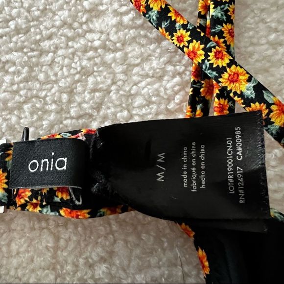 Onia x WeWoreWhat Sunflower Ditsy Print Ace Bikini Top - Picture 7 of 7